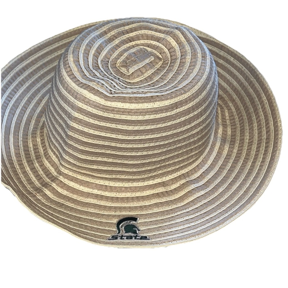 Michigan State Spartans TAN Beige Beach Hat Wide Brim NCAA women’s MSU One Size